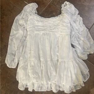 Altar'd State White Ruffled Tiered Peasant Dress